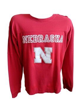Vintage T-shirt Nebraska Huskers Big Red Medium Long Sleeve Puff Print 1990's